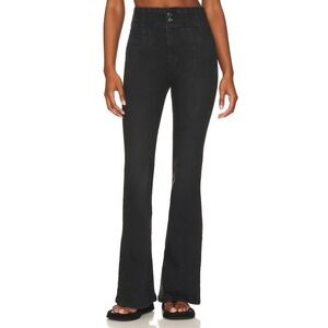Free People jeans womens size 28 Denim Jayde Flare Onyx Black HighRise